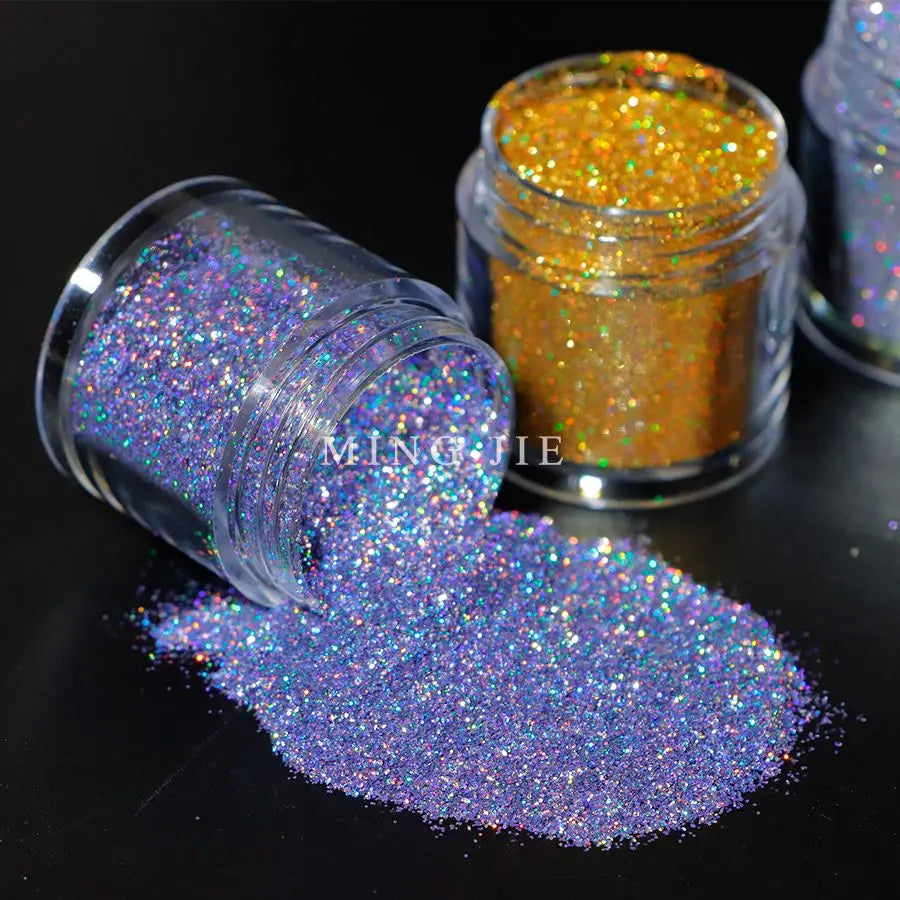 Ultra Fine 1/360 003 Inch Solvent Resistant High Sparkle Holographic Glitters for Nail Gel Polish Craft Coating Printing Inks