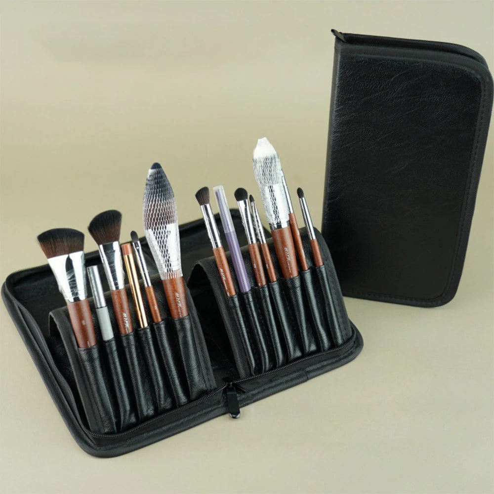Private Label 20 Pockets Stand-up Makeup Brush Travel Bag Foldable Makeup Brush Holder
