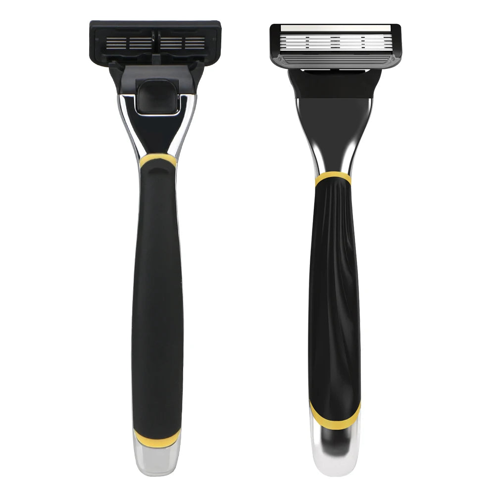 New Design Metal Handle System 5 Blades Shaving Razor for Men 2 Cartridges