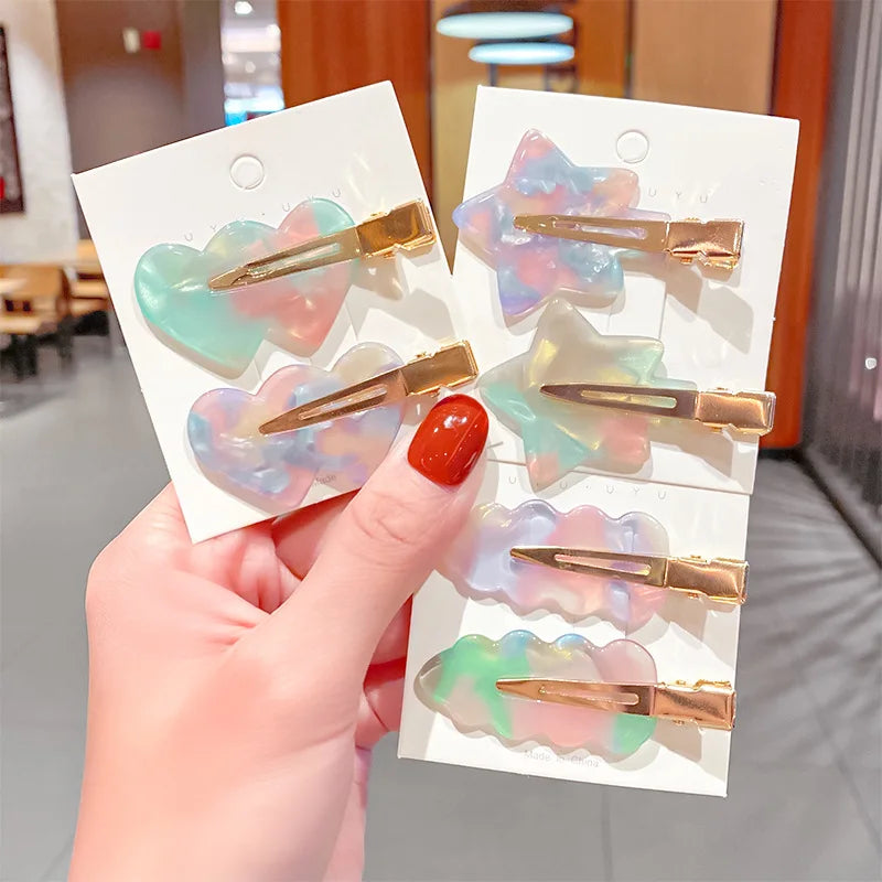 MiDairy Custom No Bend Crease Hairpins Colorful Leopard Acrylic Curly Hair Clips for Hairstyle Makeup