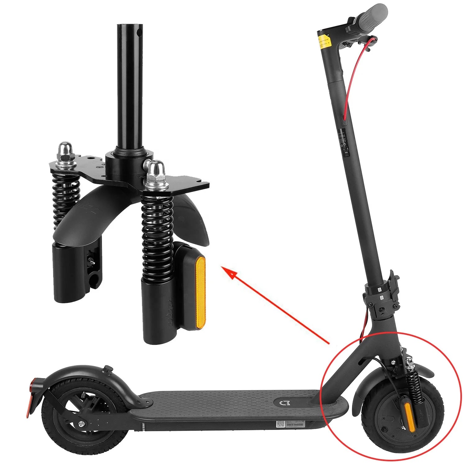 Ulip for Xiaomi M365 1S Pro Pro2 Scooters Hydraulic Front Suspension With Rubber Front Fender Kits Shock Absorber Mudguard Parts