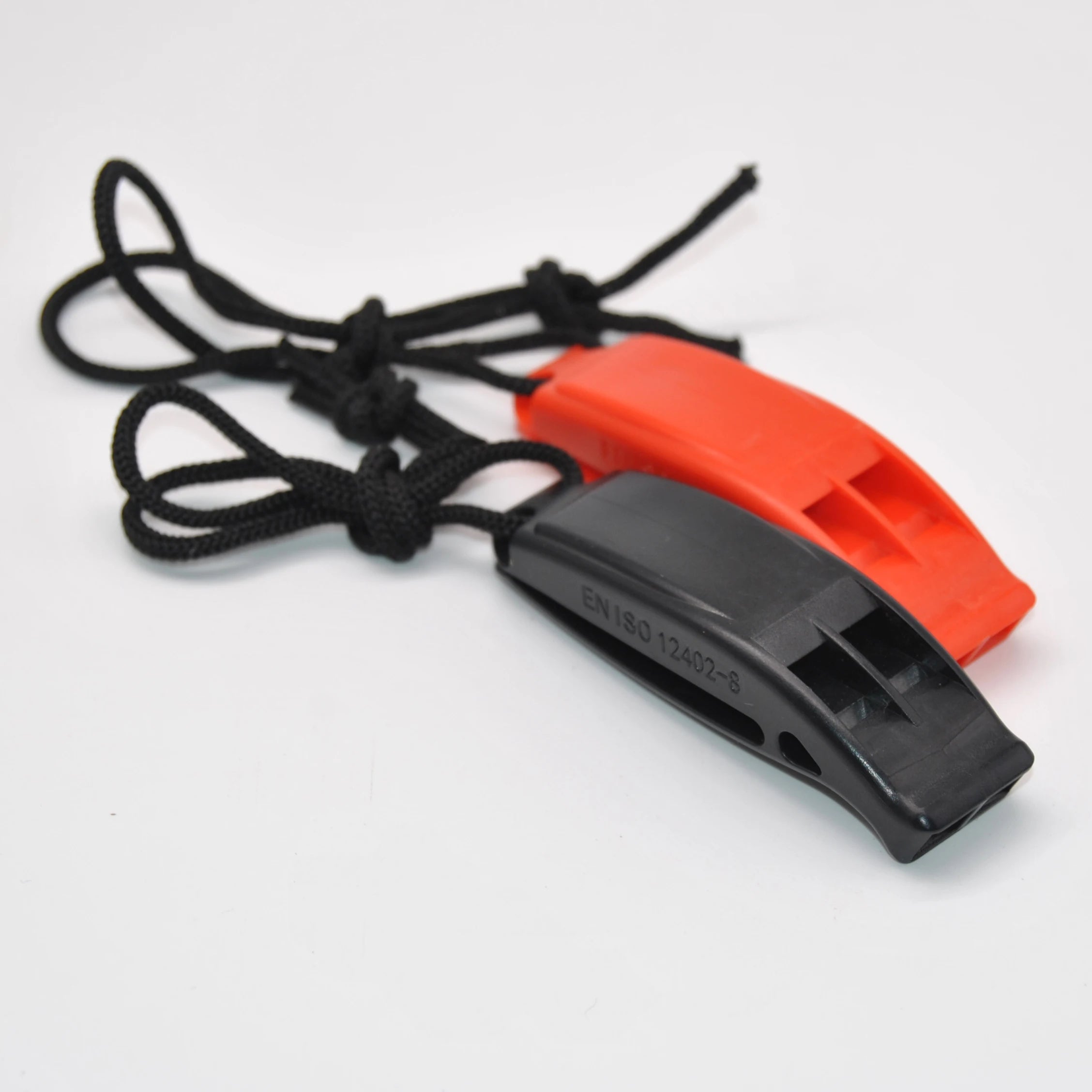 2 Pack Loud Shrill Orange Plastic Emergency Whistles with Lanyard for Outdoor Survival & Rescue Signaling