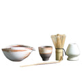 Estick Japanese Ceremony Starter Kit Bamboo Whisk Chasen Scoop Ceramic Bowl Holder Cup Matcha Tea Whisk Set With Lipped Bowl