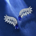 925 Sterling Silver Feather Earrings Rhodium Plated Wing Hoop Jewelry Classic Orthodox Style Fashion Accessory