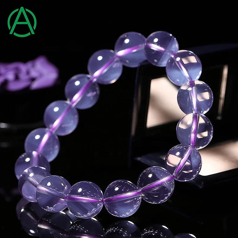 Arthurgem Rare Quality Lavender Milky Amethyst Gemstone Bracelets Healing Crystal Lavender Amethyst Bracelets for Women Natural