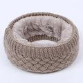 Factory Wholesale Men's and Women's Jacquard Knitted Warmer Circle Scarf With Thickened Fleece