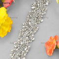 Wholesale Wedding Dress Sash Belt Bridal Rhinestone and Pearl Applique Trimming WRA-571