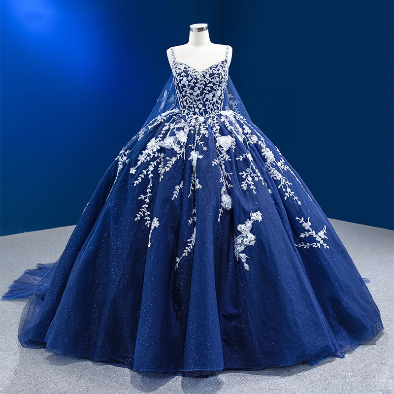 RSM222228 Stylish Women Bridal Dress With Sleeveless Embroider and Applique Party Gown