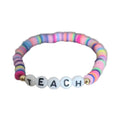 BP1044 Colorful Rainbow Polymer Clay Disc Heishi Beaded Words Initial Letters Words Teach Inspirational Stacking Bracelet