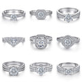 Vintage Fine Jewelry Supplier Sterling Silver 925 Jewelry Round Brilliant Cut Rhodium Plated Zircon Ring Wholesale OEM ODM