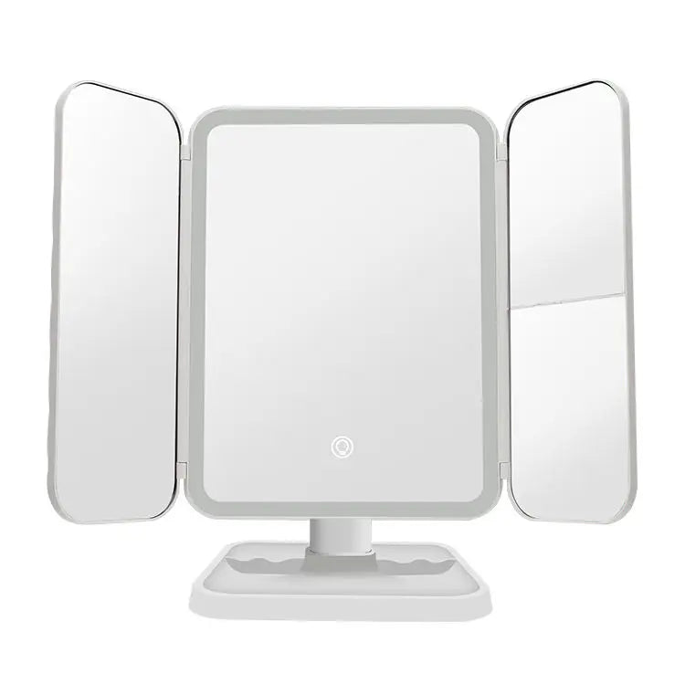 LED Fashion Cosmetic Mirror 3 Fold Make up Mirror 2X3X Magnifying Mirror With LED Lights Rechargeable Battery