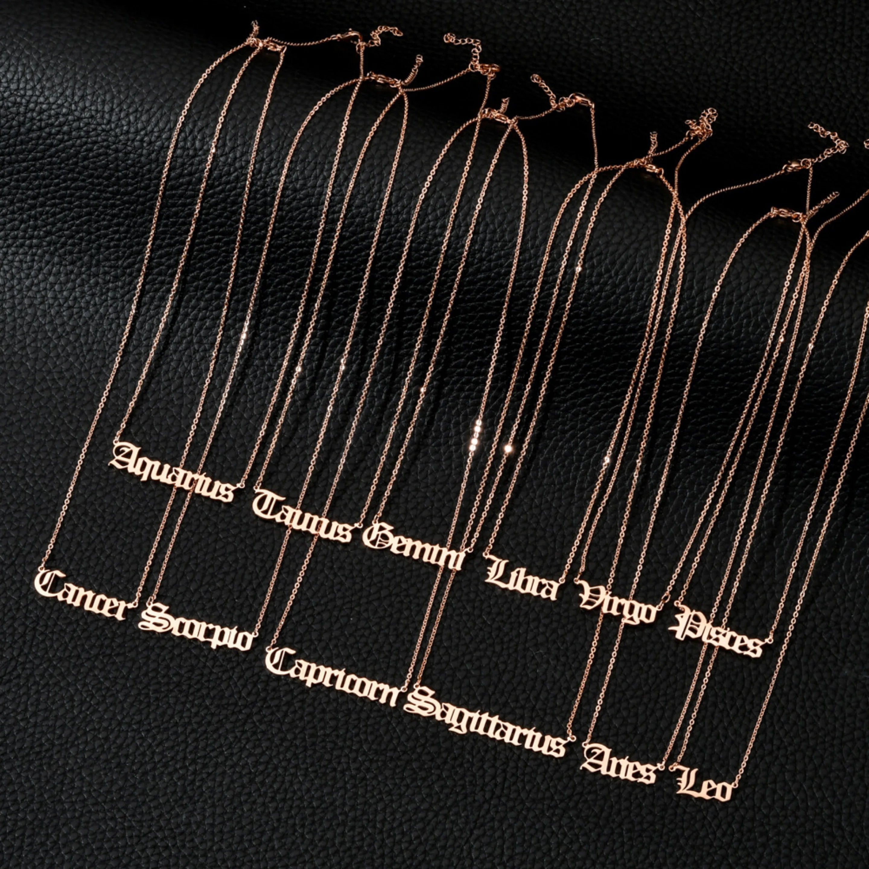 New Fashion ZODIAC Stainless Pendant Necklace .with Gold steel and Rose Gold Color