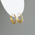 CANNER Hot Sale 18k Gold Geometric Earrings Zircon-encrusted Jewelry Accessories Round Huggie Hoop Earrings