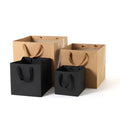 Wholesale Thick Quality Square Bottom Brown Black Kraft Paper Gift Bag for Clothing Shoes Convenient Shopping Bags with Handle