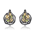 Abiding Flower Shape Luxury 925 Sterling Silver Earrings Jewelry Gold Plated Women Wholesale Natural Peridot Earrings