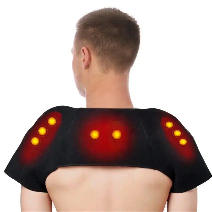 Double Shoulder Support Braces Magnetic Therapy Self Heating Winter Warm Shoulder Relax Pad Pain Relief Protective Brace