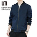 Clearance Sales Autumn Men Bomber Jacket - Stand Collar Zipper Coat Long Sleeve (Casual Plus Size Outerwear Bulk Order)