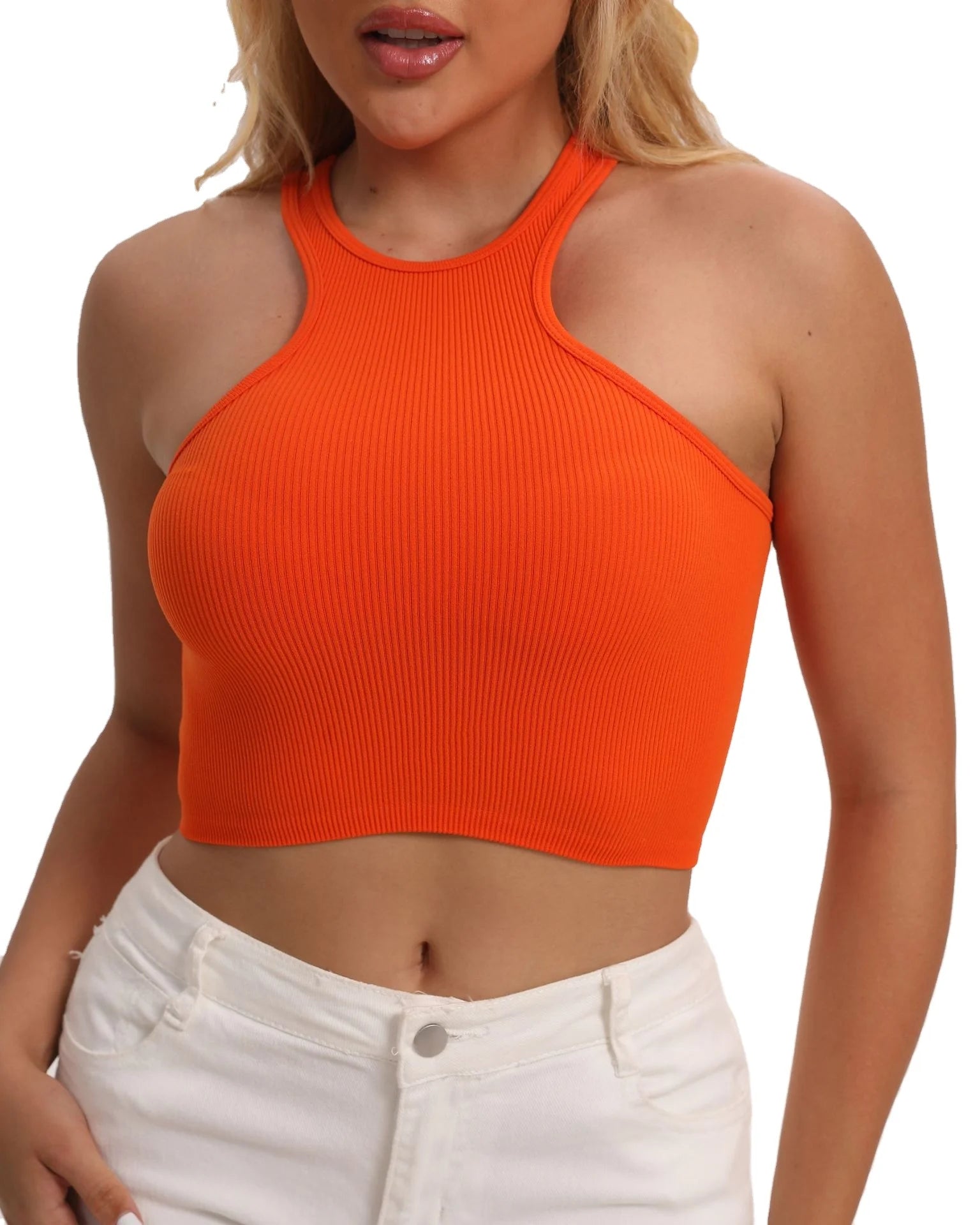 Women's Casual Summer Wholesale Crop Tank Top for Fitness Yoga Gym Crop Tank Top Sleeveless Ribbed Vest