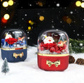 YUANQI Christmas Gift Box Drawstring Closure Eternal Flower Bow Acrylic Design for Ring Earrings Necklace Jewelry Packaging