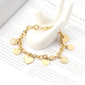 Wholesale Waterproof Stainless Steel Jewelry 18K Gold Plated Link Chain Bracelet Women Chunky Heart Bracelets for Ladies