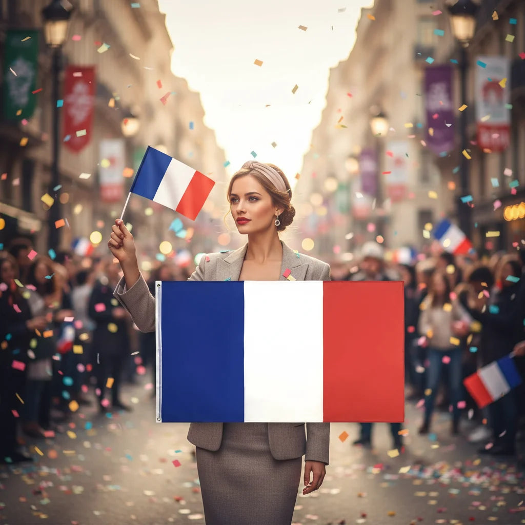 Great France Flag Custom Size Hanging Digital Printed Blue White Red Fra Fr French National Flags Nylon Banner for Decoration