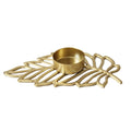 Nordic Style Metal Candle Holder with Golden Leaves Table Decorative Ornaments for Household Living Room Party Wall Decoration