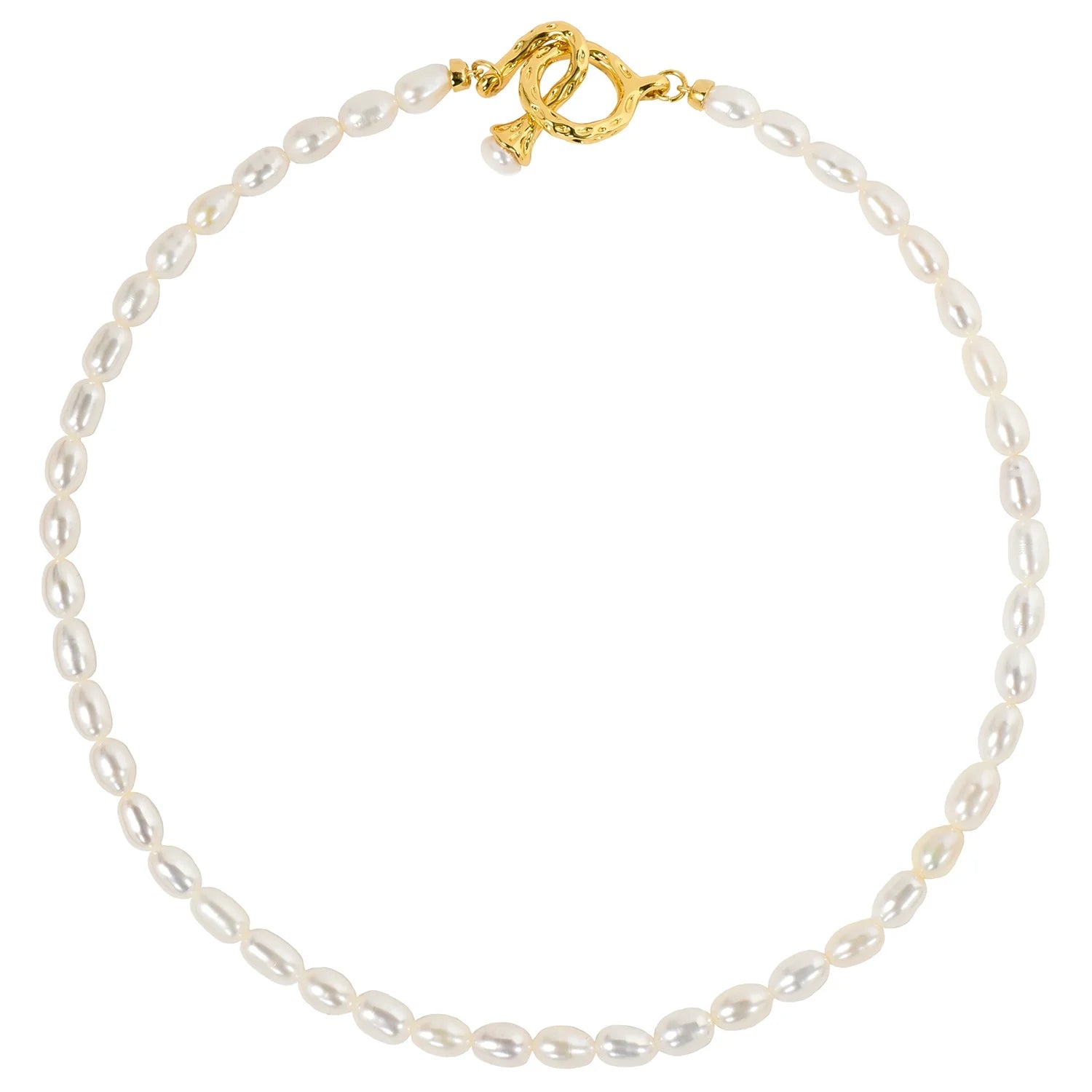2024 New French Metal Clasp Natural Baroque Freshwater Pearl Necklace Women Jewelry Gifts Factory Customized