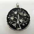 Vintage Christian Tree Life Cremation Jewel Ashes Crystal Tree Stainless Steel Keepsake Memory Urn Necklace Pendant Locket Ash