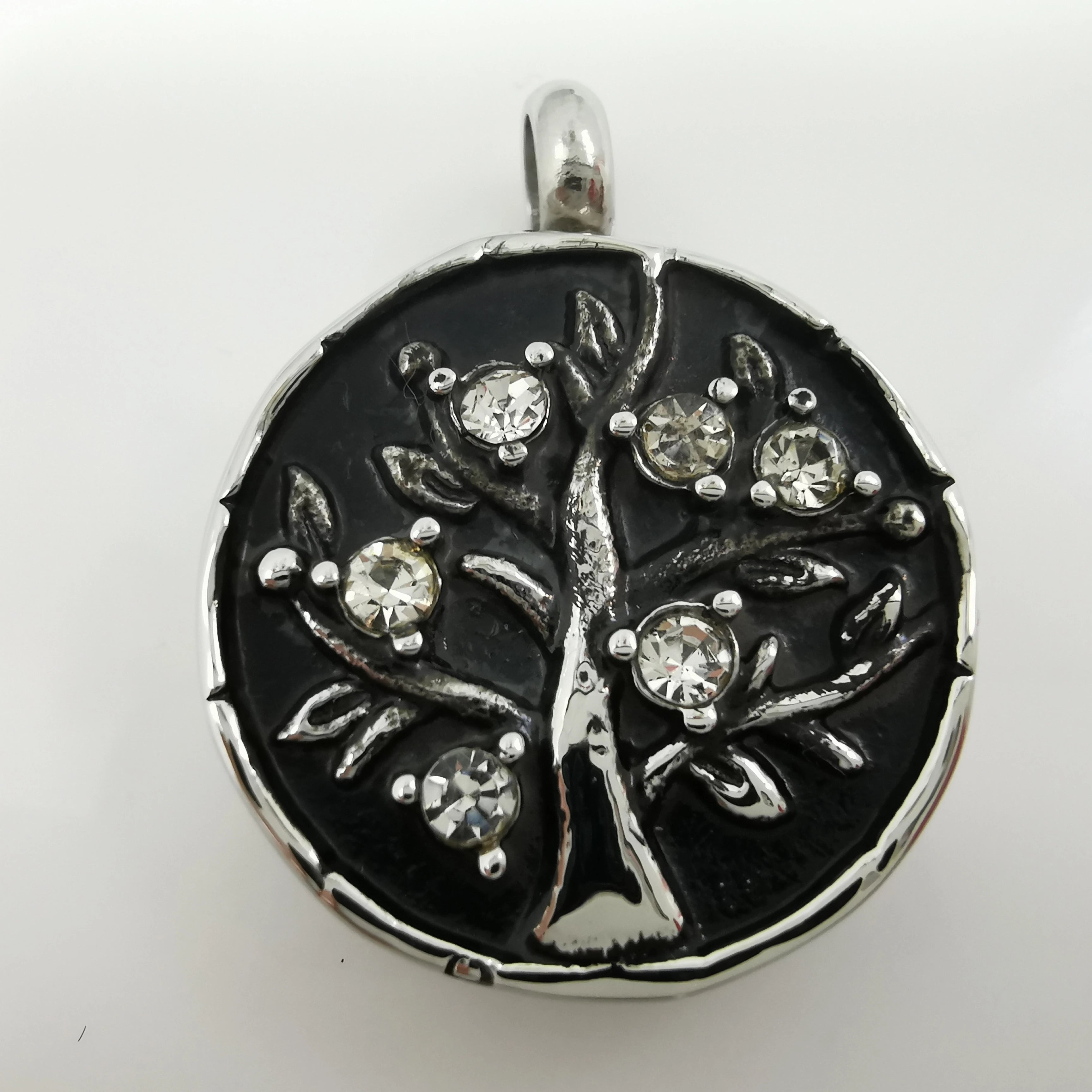 Vintage Christian Tree Life Cremation Jewel Ashes Crystal Tree Stainless Steel Keepsake Memory Urn Necklace Pendant Locket Ash