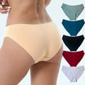 Women's Panties Sexy Lingerie Cotton Briefs Mid Waist Comfort Solid Color Panties Female Underwear
