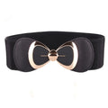 2025 New Fashion PU Leather Webbing Belt for Ladies Bow Elastic Waistband with Alloy Buckle for Daily Use