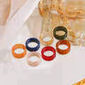 DAIHE New Retro Transparent Colorful Acrylic Simple Geometric Irregular Resin Ring Fashion Jewelry Gift