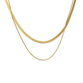 AA01411 New Fashion Titanium Steel Double Snake Bone Chain Necklace Fine Jewelry Pendant Necklaces