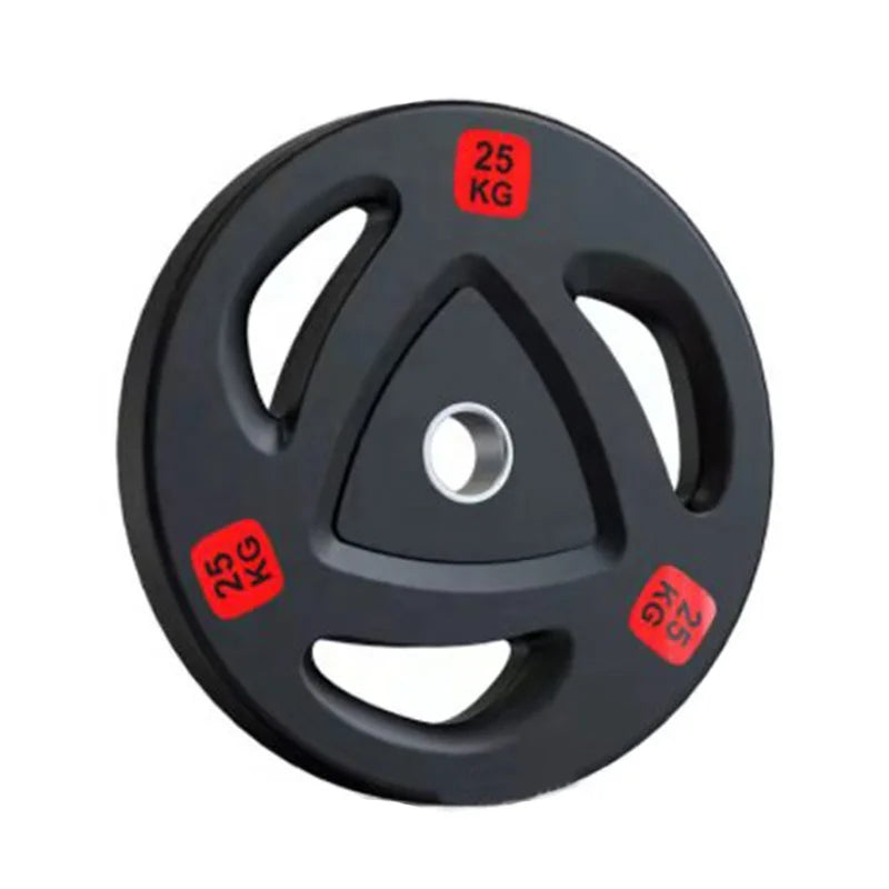 Mens Womens Gym Cast Iron Three Hole Barbell Plates for Weightlifting and Strength Fitness Training Weight Plates