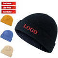 Low Price Plain Multi Color Skullcap Cuff Beanie New Melon Knitted Hat Fall Winter Warm Hats With Custom Logo Landlord Hat