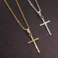 SC Hiphop Men Cross Necklace Retro Faith Jesus Long Chain Necklace Inlaid Zircon Cross Pendant Necklace for Men Women