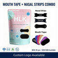 HLK 30 Strips Customize Package Comfortable Cotton Sleep Better Nose Breathing Anti Snore Black Mouth Tape Nasal Strips
