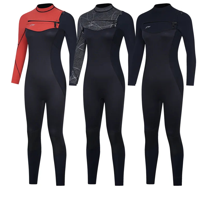 Custom 3/2Women Quickdry Chest Zip Spearfishing Triathlon Swimming Suit Schwangere Frauen Neoprene Surf Wetsuit