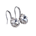 Fashion Fine Silver Plated Brass Cute Minimalist Hook Huggies Atmospheric and Versatile square Zircon Earrings Female