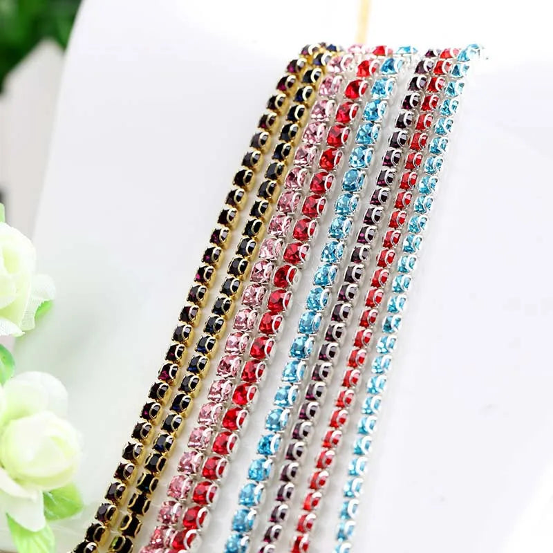 Wholesale Rhinestone Trimming Cup Chain For Wedding and Garment Accessories  Fancy Rhinestone Chain Trim Crystal