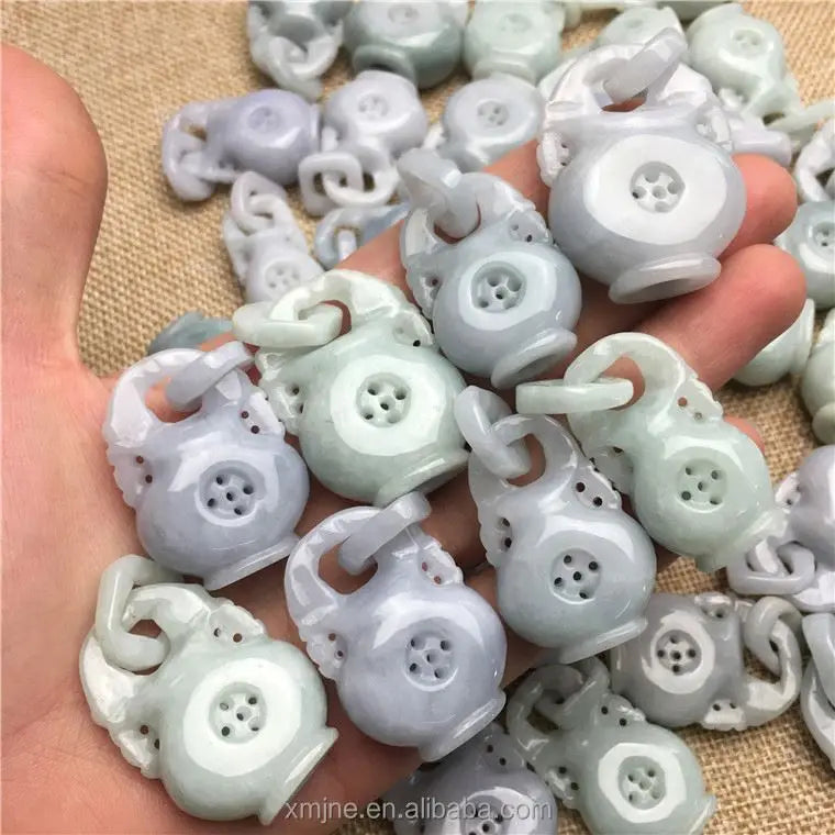 Certified Grade a Bean Purple Vase Jade Accessories Jade Stone Pendant Jade Myanmar  Pendant Wholesale