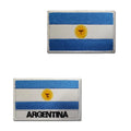 Argentine Flag Chenille Fabric Embroidered Lace Sew-On Badge with Hook and Loop Backing