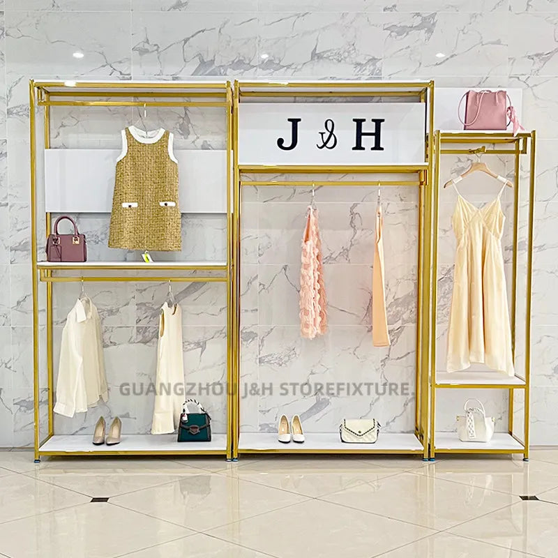 Factory Stainless Steel Clothes Stand Apparel Garment Display Rack Heavy Duty Retail Shop Display Racks and Stands