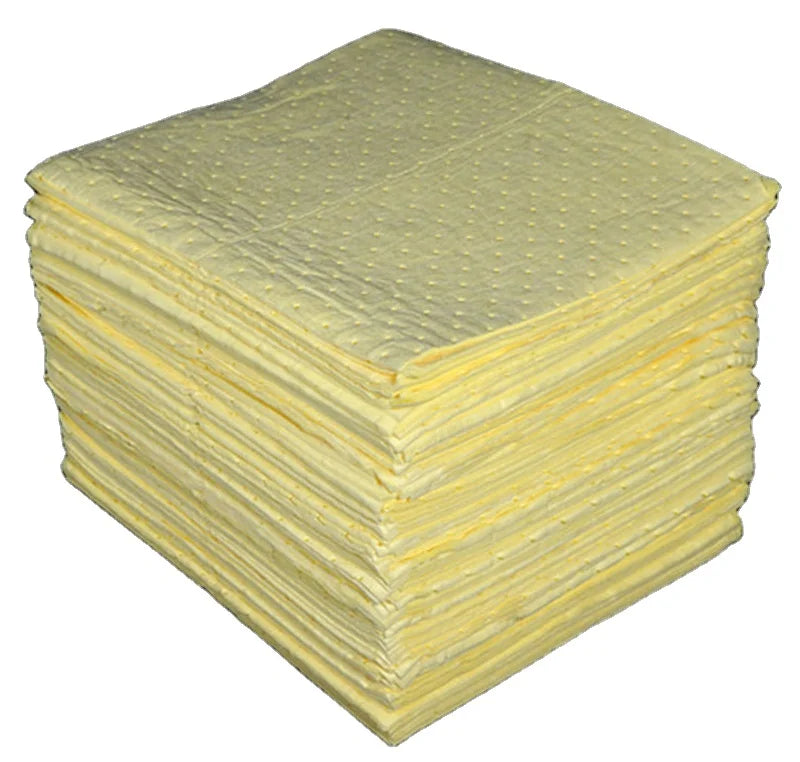 Oilspillpro CHA-P0300 Eco-Friendly PE 40x50cm Yellow Medium Weight Chemical Absorbent Mat Hazmat Absorbent Sheet Industrial Pads