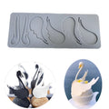 Swan Molding Fondant Lace Cushion Feather Cake Decoration Baking Silicone Mold Chocolate Thin Crisp Eco-Friendly Opp Bag