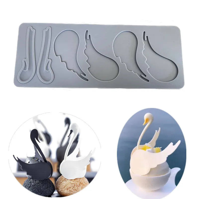 Swan Molding Fondant Lace Cushion Feather Cake Decoration Baking Silicone Mold Chocolate Thin Crisp Eco-Friendly Opp Bag