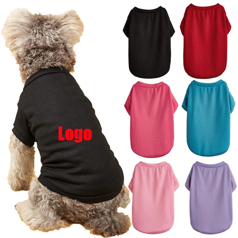 Dog Clothes Multi Colors Casual Pet Dog Shirts Plain Pet Dog Shirt Pet Clothes Puppy Clothes Low MOQ One Pcs Customize Logo