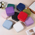 Mini Portable Custom Logo Travel Jewelry Box Small Velvet Storage Case for Rings and Necklaces Zipper Jewellery Packaging