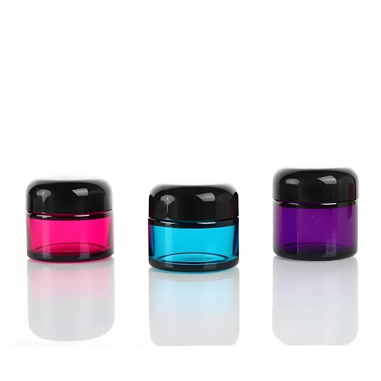WOGU Custom Printing Logo Gel Glass Jars 20g 30g 50g Amber Green Blue Empty Cosmetic Creams Jar Skincare Cosmetic Packaging