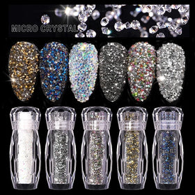 Misscheering Multicolor Crystal Nail Rhinestones Shiny Mini Pixie Caviar AB Glass Nail Art Decorations Accessories
